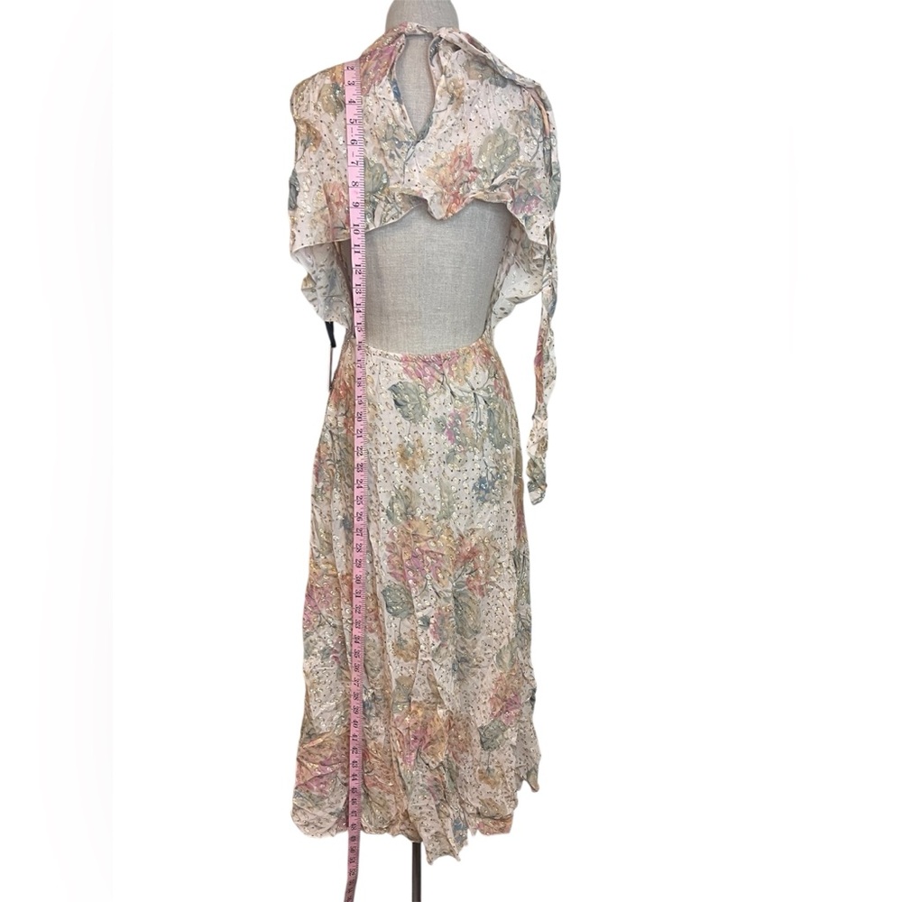 RED VALENTINO Cutout metallic floral chiffon midi dress - Picture 4 of 13